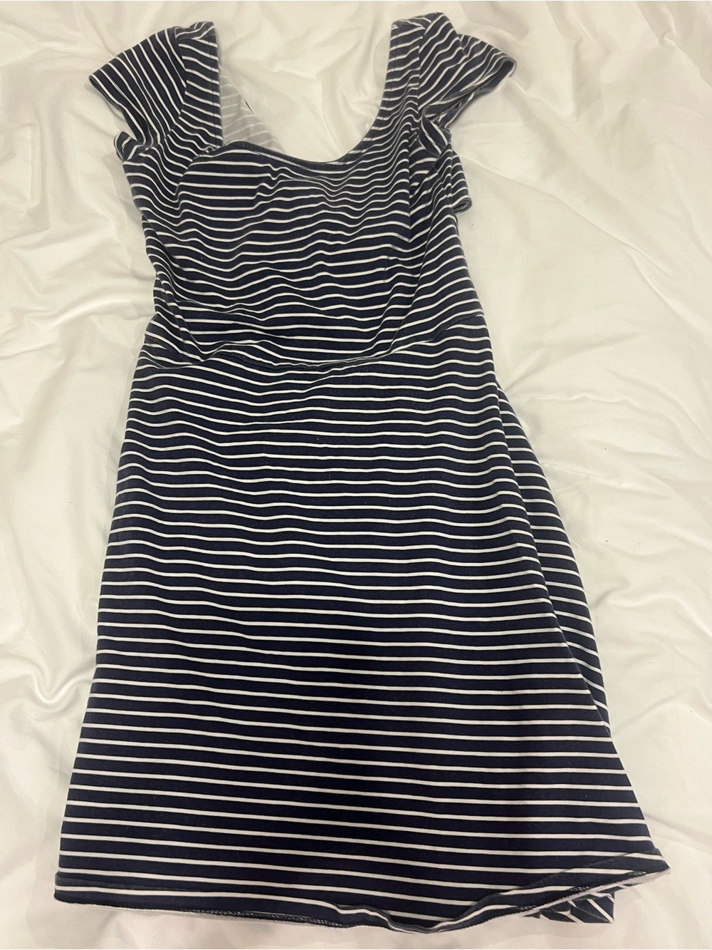 Navy and White Striped Women's Dress